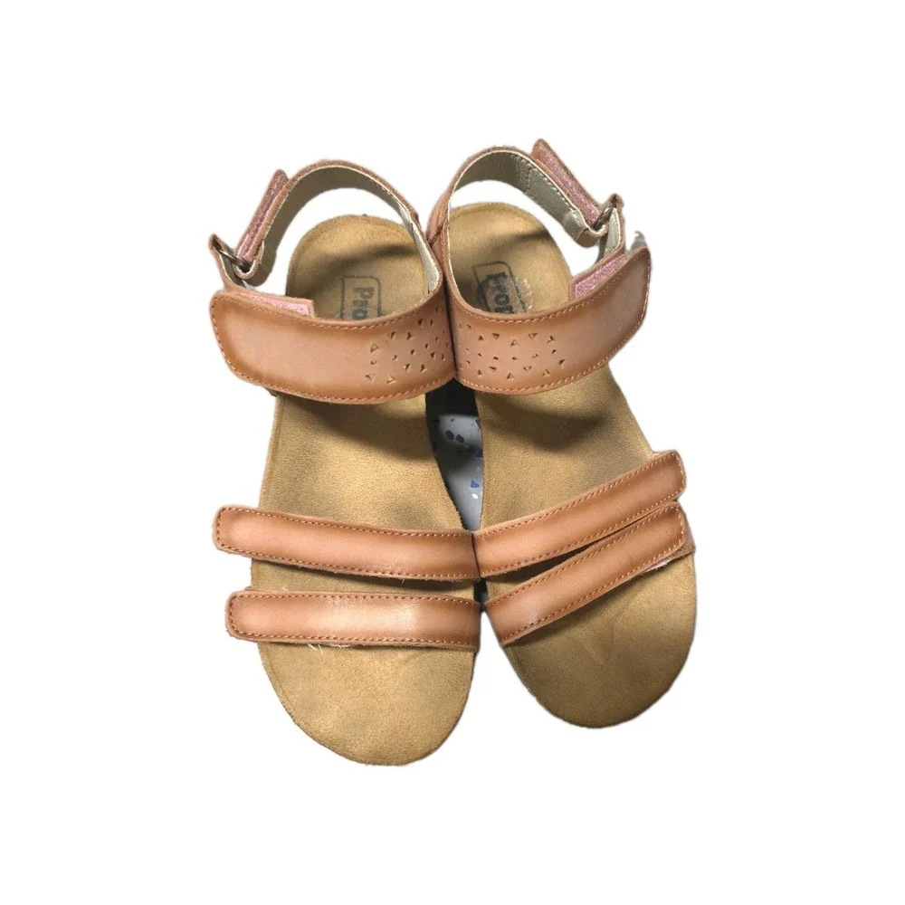 Propet Farrah Women's Sandals Size 6.5 Adjustable Light‎ Brown Leather
